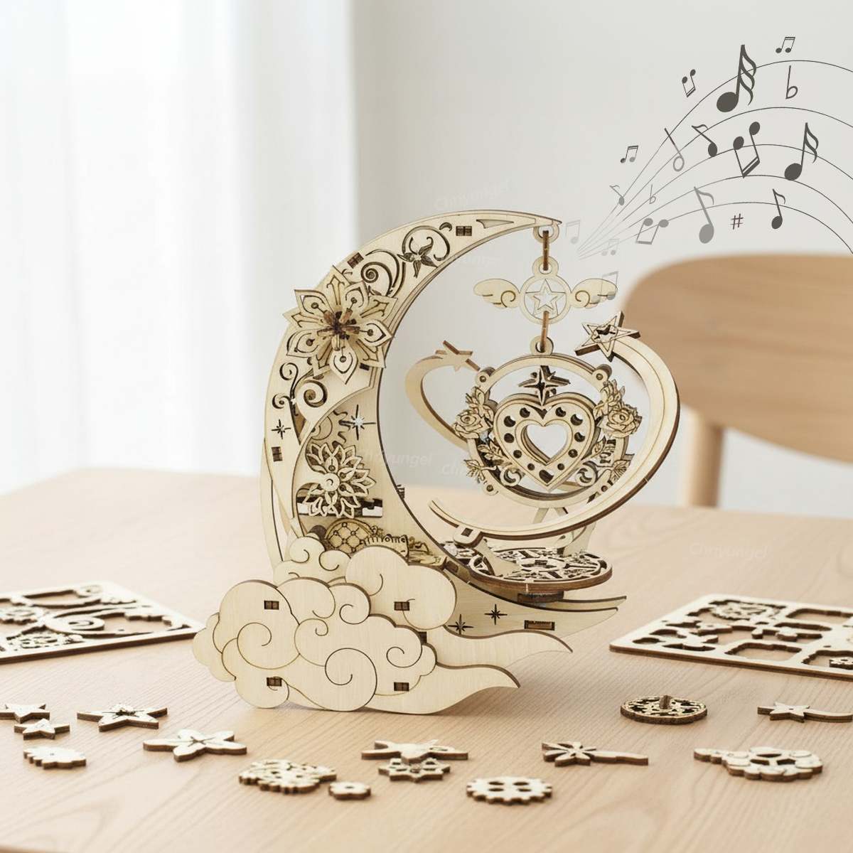 Woodworking Kits For Kids - 3D Wooden Puzzle Moon Star Model