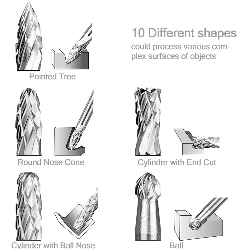 3mm Shank Tungsten Carbide Bur - Woodworking Rasps And Files recensione e prezzo