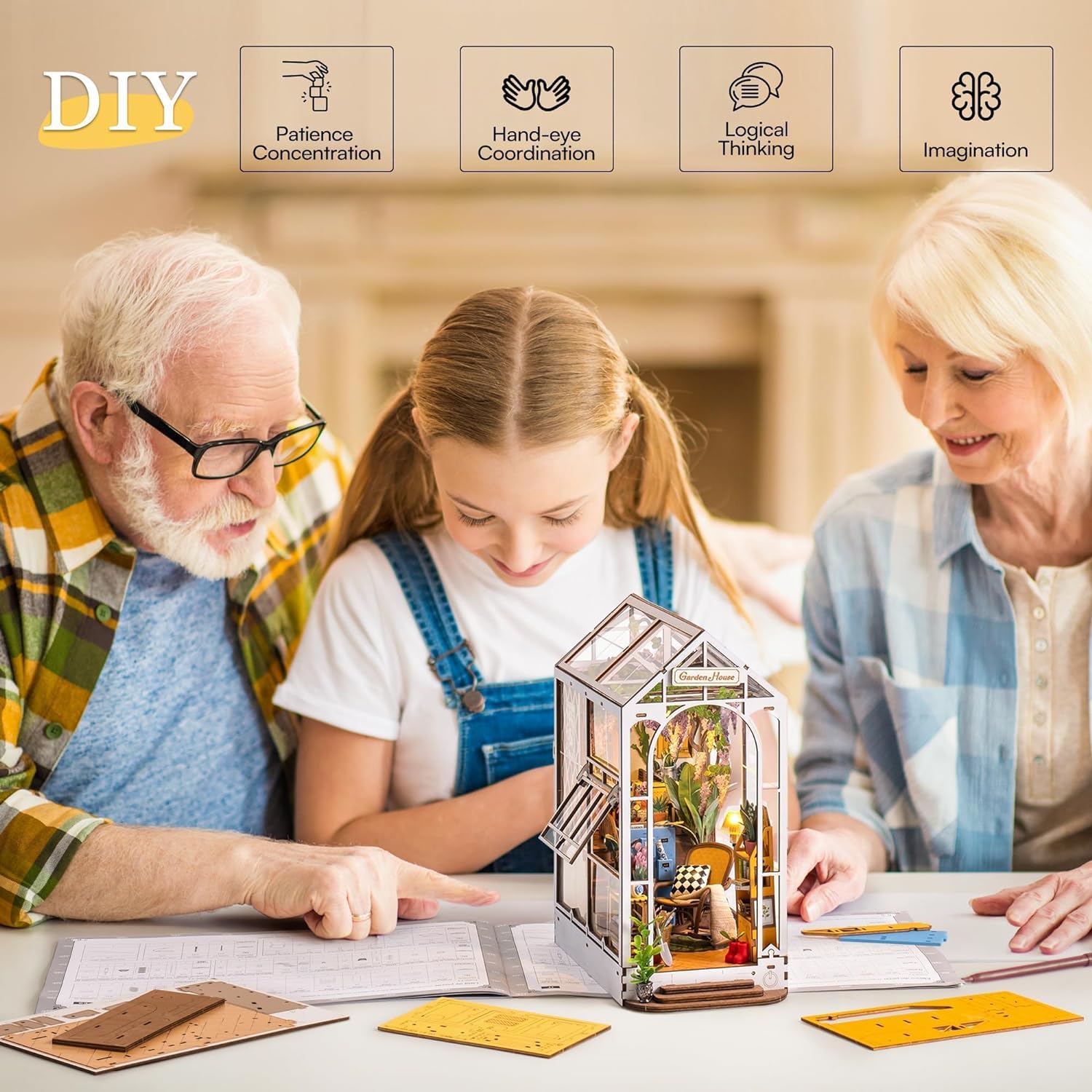 Rolife Gardenhouse Book Nook D - Woodworking Kits For Kids recensione e prezzo