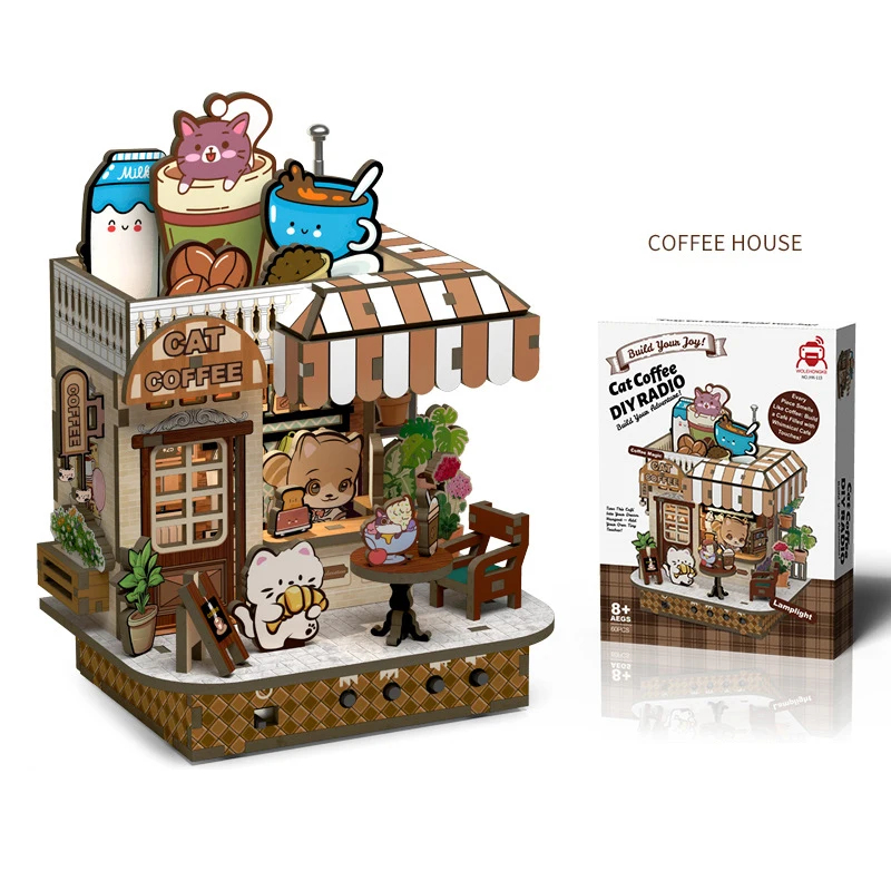 New Cute Bookstore Music Box   - Woodworking Kits For Kids recensione e prezzo
