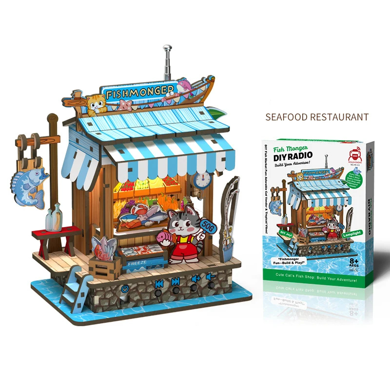 New Cute Bookstore Music Box   - Woodworking Kits For Kids recensione e prezzo