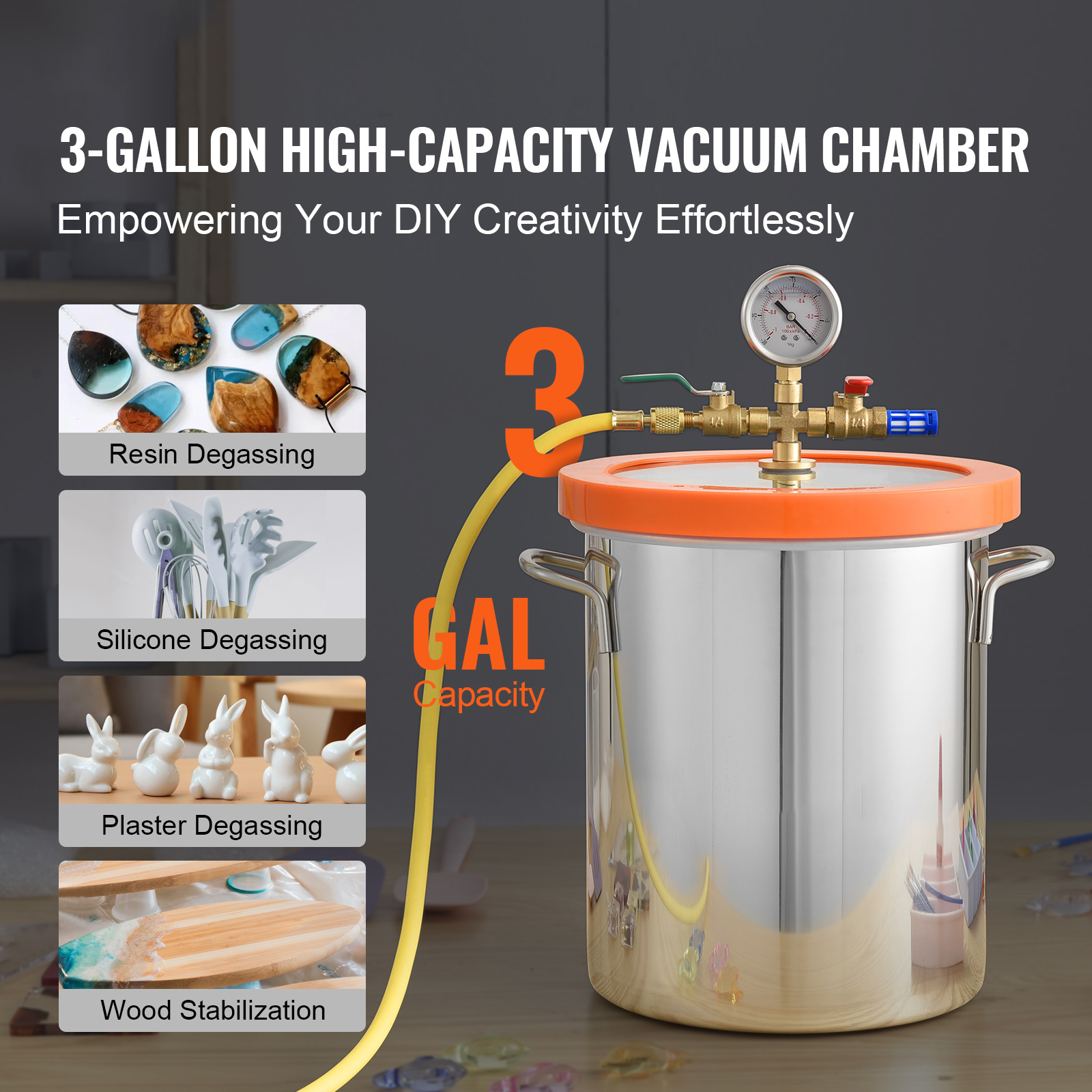 SucceBuy 3/5 Gal Upgraded Temp - Woodworking Vacuum Press recensione e prezzo